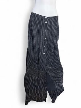 Max Studio Black Printed Button-Front Maxi
